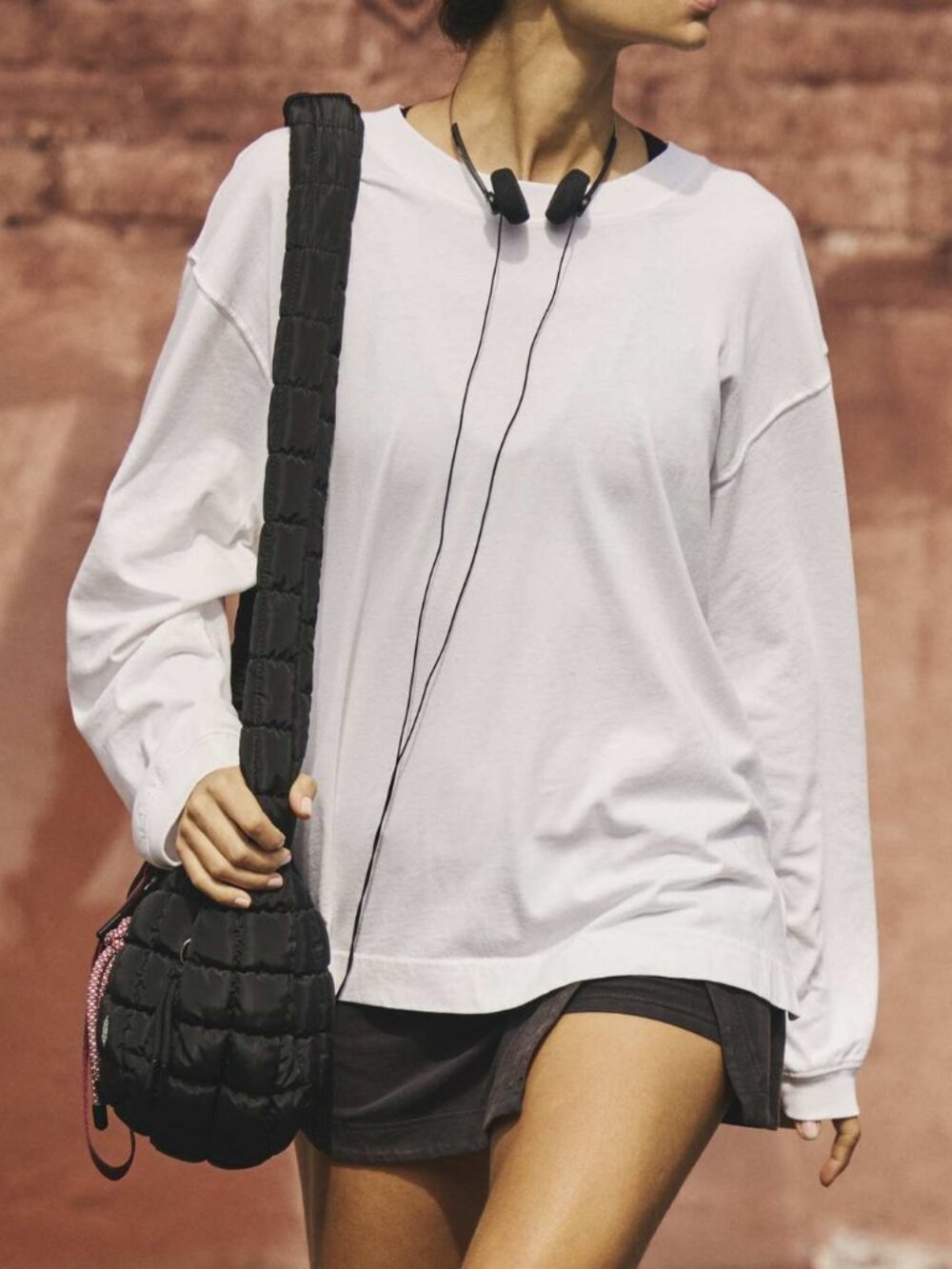 Free People Movement Women's Hustle Layer Long Sleeve Top in White Size Medium